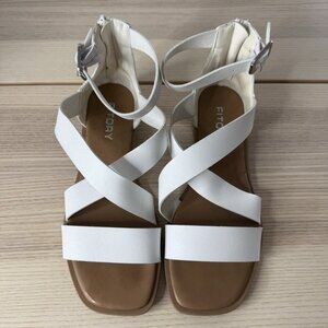 FITORY Women Flat Sandals With Casual Fashion Slides Open Toe Strap Zipper 8